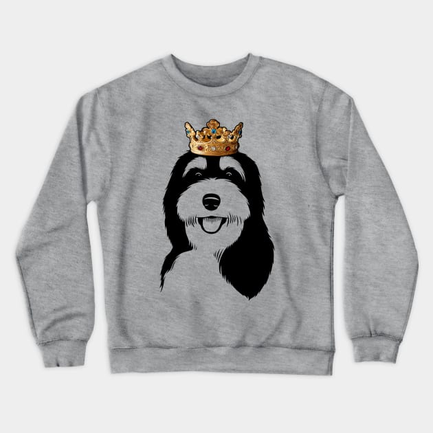 Bernedoodle Dog King Queen Wearing Crown Crewneck Sweatshirt by millersye